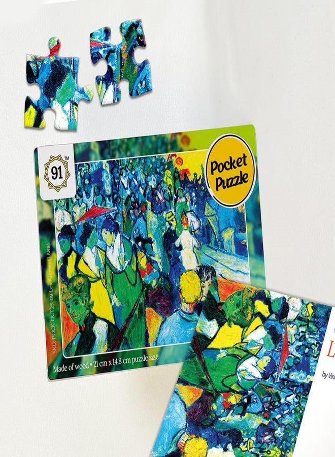 91Knots | Les Arenes by Vincent Van Gogh 108 Pieces Classical Art Small Jigsaw Puzzle A5 Size | Educational Toy for Adults & Kids 5+ | Mindfulness Pocket Puzzle | Ideal Travel Friendly Gift - Image 1